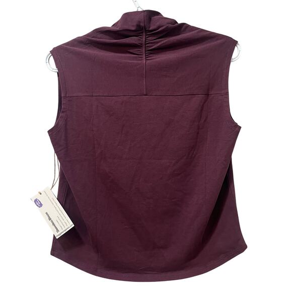 Maggie's Organics NWT Sleeveless Organic Cotton Blouse Purple Small - Picture 2 of 8